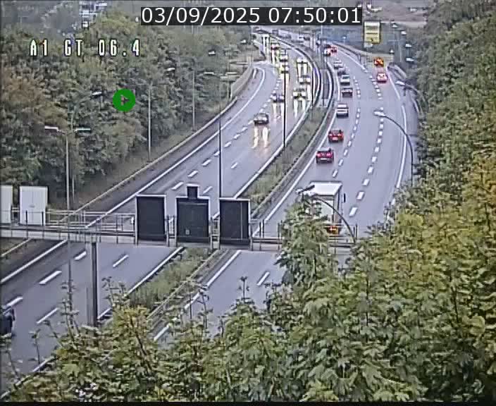Traffic live webcam Luxembourg Hamm - A1 direction Sandweiler - BK 6.4