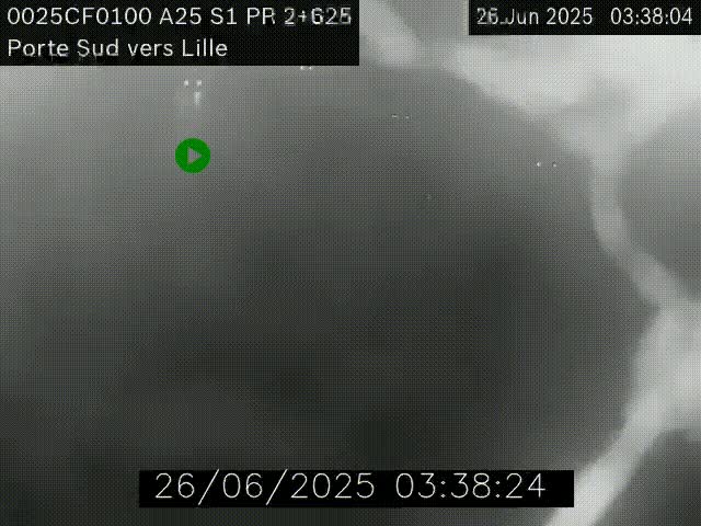 Webcam autoroute A25 sur le périphérique de Lille à hauteur de Lille-Sud et la sortie 3 Faches-Thumesnil. Vue orientée vers Lille-Centre.