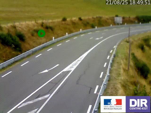 Webcam sur le col Pin Bouchain, vue orientée vers Roanne, en provenance de Lyon sur la nationale 7 (N7)
