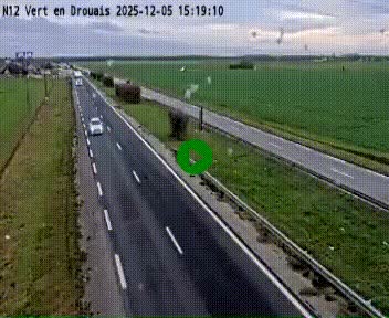 Webcam à hauteur de Vert-en-Drouais sur la N12, en périphérie de Dreux. Vue orientée vers Alençon