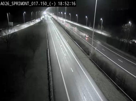Webcam E25 (A26) à hauteur de Sprimont en direction de Liège et en provenance de Bastogne