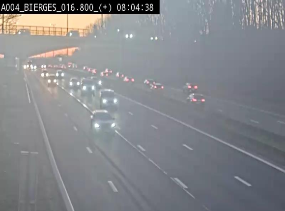 Webcam à Wavre, à hauteur de la sortie 5 Bierges. Vue orientée vers Namur