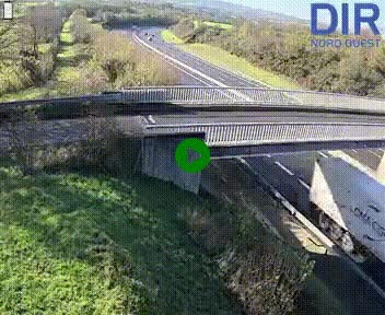 Webcam sur A84 à hauteur de Pont-Farcy, au niveau du pont autoroutier sur la Vire, au sud de Saint-Lô