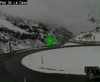 Webcam sur la N22 au niveau du poste frontière entre la France et Andorre à proximité de Pas de la Case à plus de 2000 mètres d'altitude
