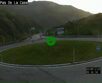 Webcam sur la N22 au niveau du poste frontière entre la France et Andorre à proximité de Pas de la Case à plus de 2000 mètres d'altitude