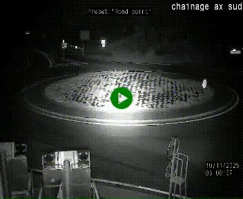 Webcam au nord d'Ax-les-Thermes au niveau de l'aire de chaînage de la N20. Vue orientée vers les Pyrénées, en direction de Pas de la Case