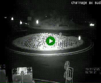 Webcam au nord d'Ax-les-Thermes au niveau de l'aire de chaînage de la N20. Vue orientée vers les Pyrénées, en direction de Pas de la Case