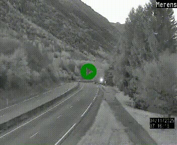 Webcam dans les Pyrénées à hauteur de Mérens-les-Vals sur N320, en direction de Pas de la Casa (Andorre)