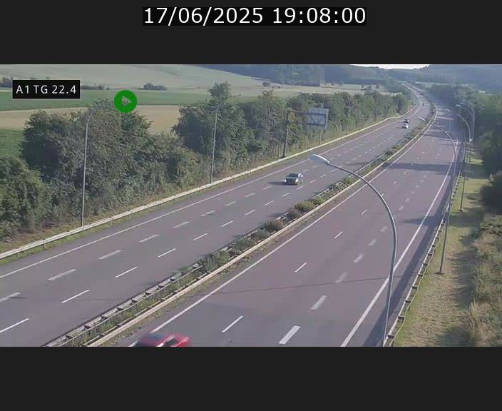 Traffic live webcam Luxembourg Flaxweiler - A1 direction Luxembourg - BK 22.4