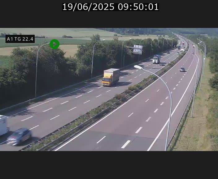 Traffic live webcam Luxembourg Flaxweiler - A1 direction Luxembourg - BK 22.4