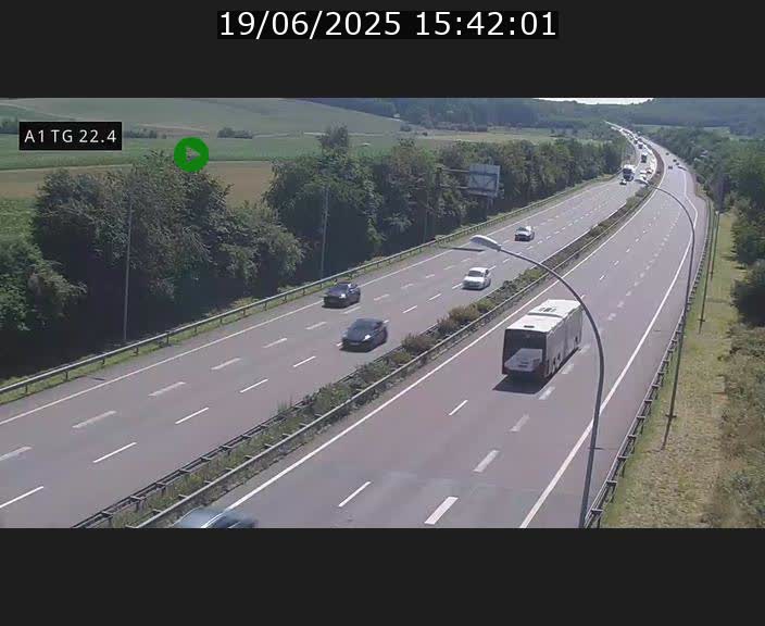 Traffic live webcam Luxembourg Flaxweiler - A1 direction Luxembourg - BK 22.4