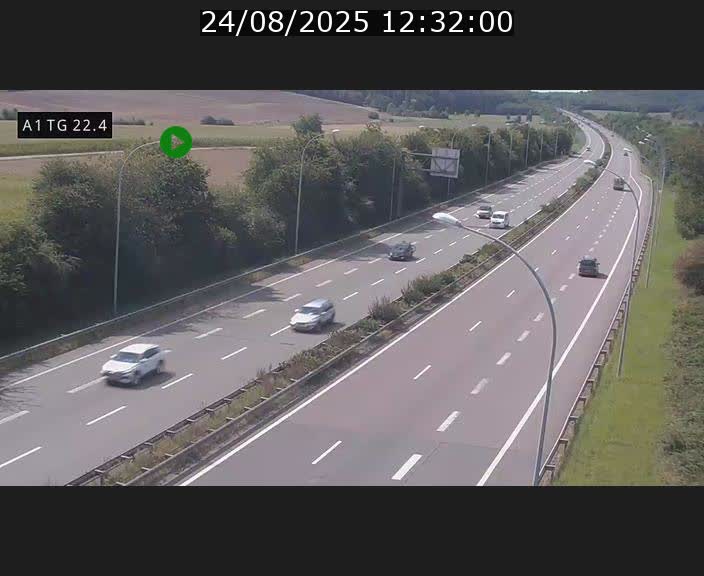 Traffic live webcam Luxembourg Flaxweiler - A1 direction Luxembourg - BK 22.4