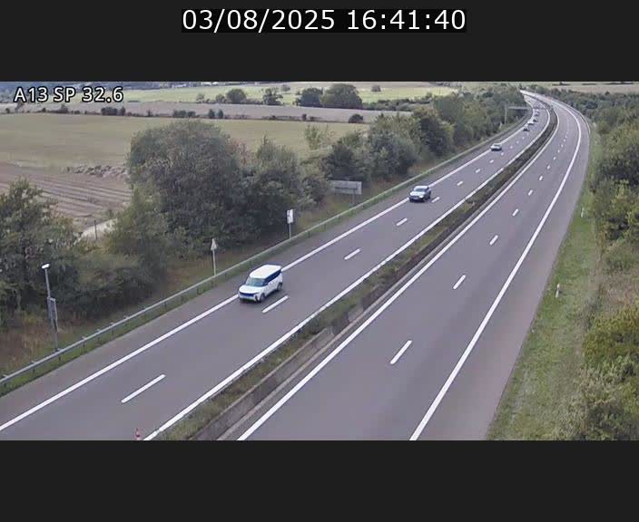 Webcam info trafic A13 à hauteur de Mondorf-les-bains. Vue orientée vers Altwies