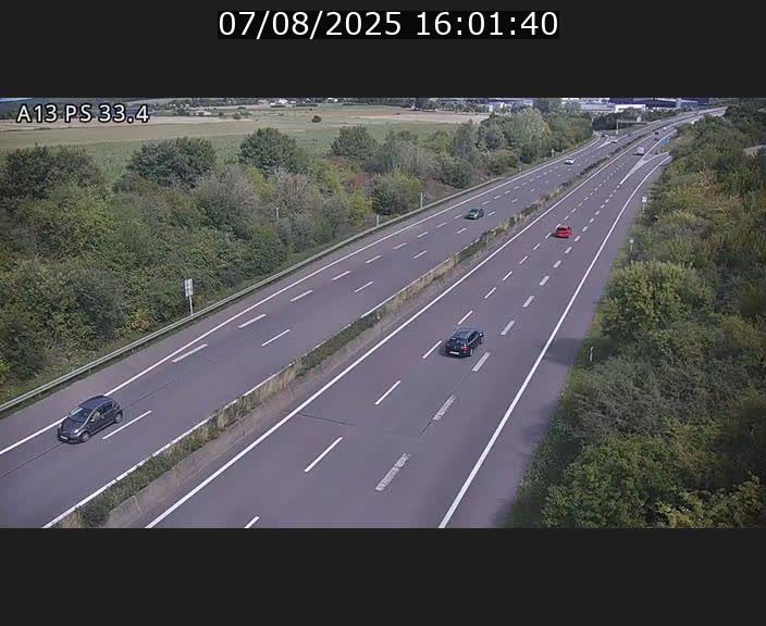 Webcam trafic sur A13 à hauteur de Mondorf-les-Bains en direction d'Altwies