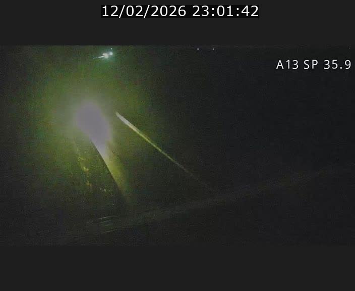 Webcam trafic sur A13 à l'entrée ouest du tunnel Markusbierg à Remerschen. Vue orientée vers Mondorf-les-Bains.