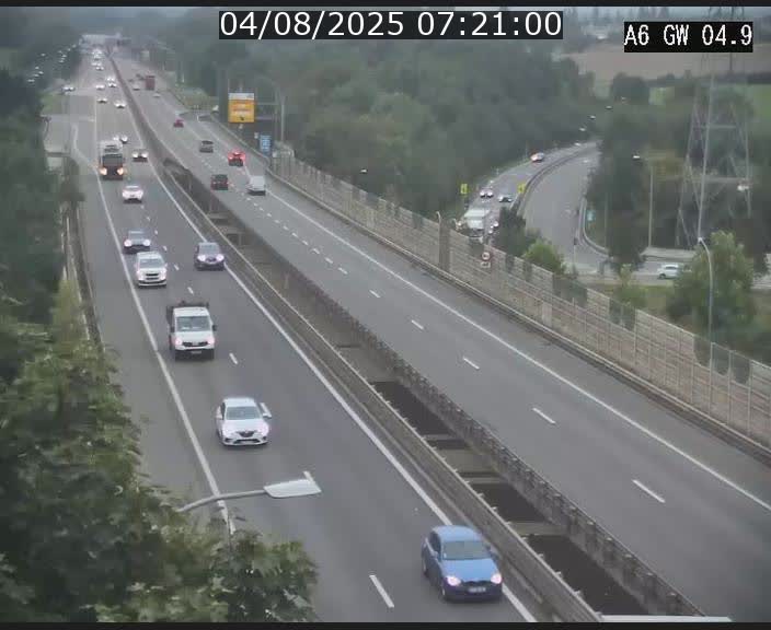 Traffic live webcam Luxembourg Croix de Cessange - A6 - BK 4.9 - direction Belgique