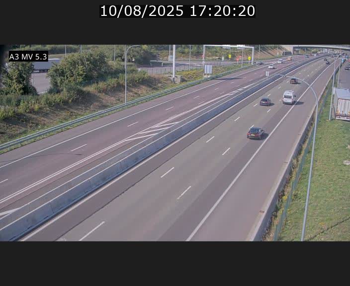 Webcam à l'Aire de Berchem au Luxembourg sur l'A3. Vue orientée vers la France