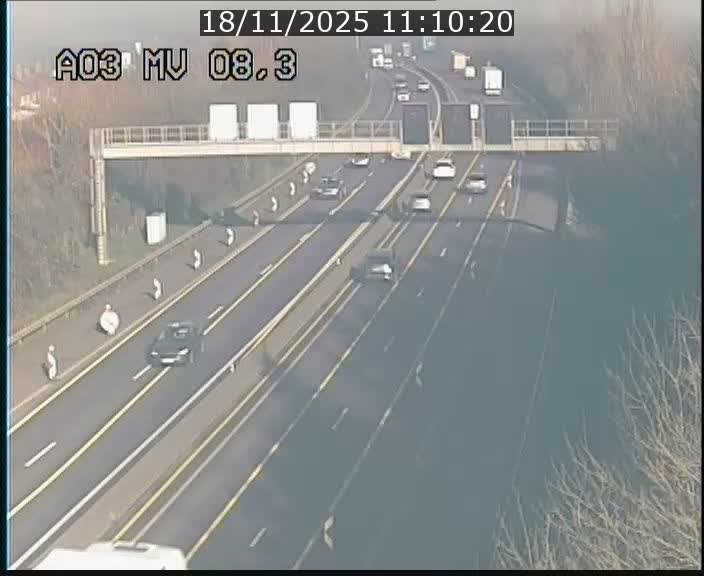 Webcam Autoroute après la Croix de Bettembourg en direction de Luxembourg sur l'A3