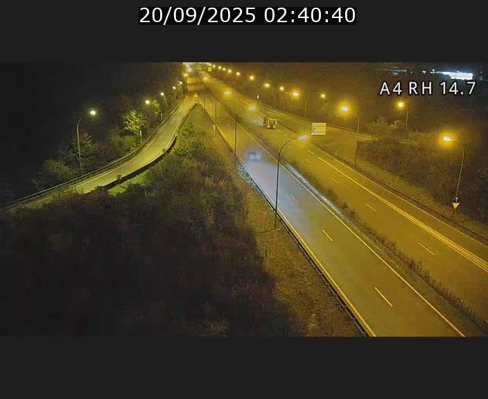 Traffic live webcam Luxembourg Jonction Lankelz - A4 - BK 14.7 - direction Luxembourg