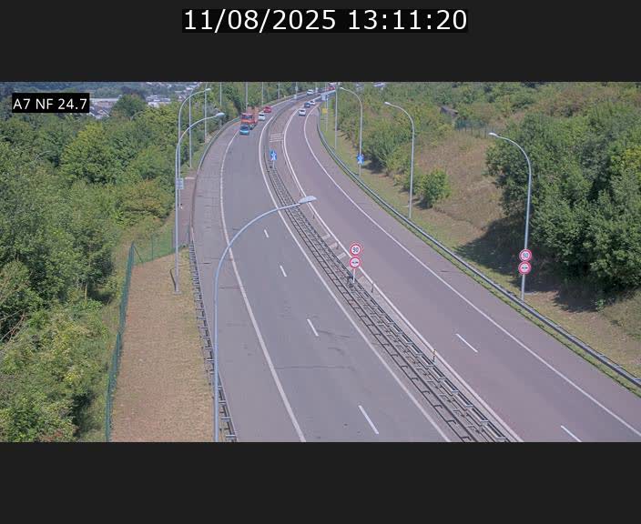 Caméra trafic Luxembourg - A7, Schieren direction Mersch