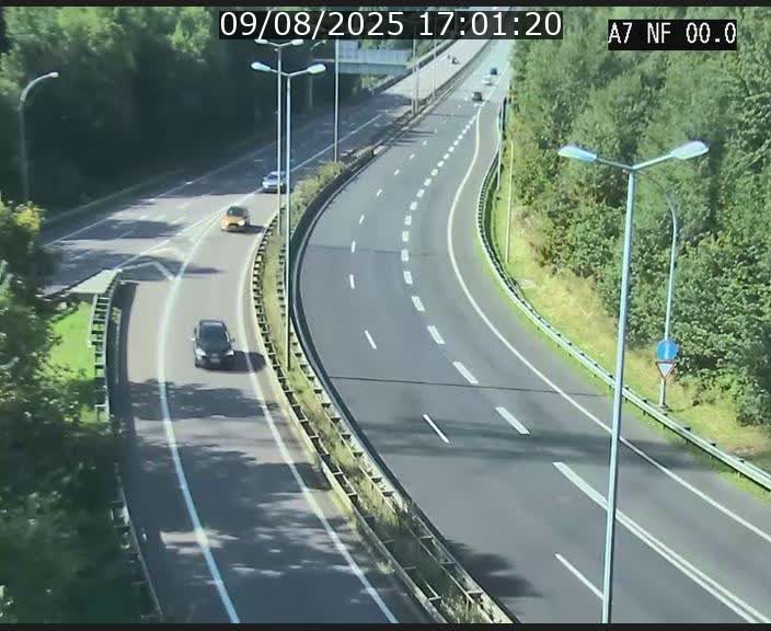 Caméra autoroute Luxembourg A7 - Echangeur A1/A7 Grünewald direction Tunnel Stafelter