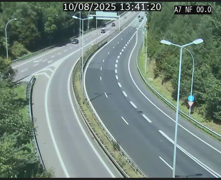 Caméra autoroute Luxembourg A7 - Echangeur A1/A7 Grünewald direction Tunnel Stafelter