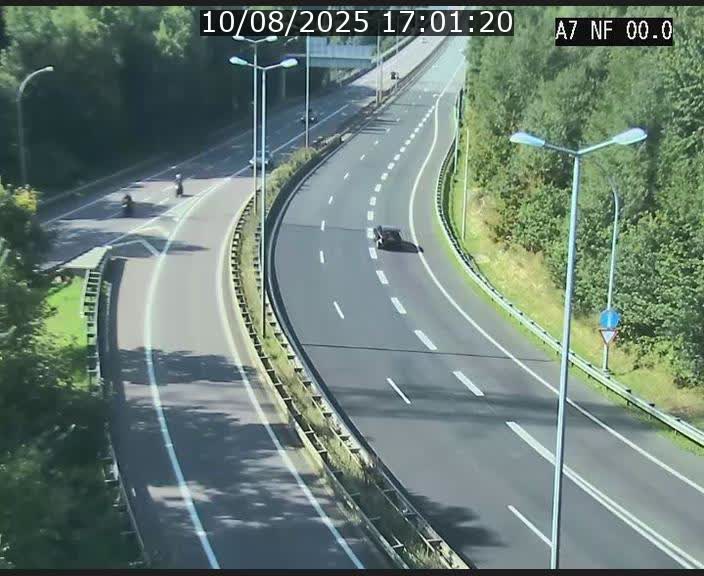 Caméra autoroute Luxembourg A7 - Echangeur A1/A7 Grünewald direction Tunnel Stafelter