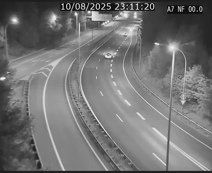 Caméra autoroute Luxembourg A7 - Echangeur A1/A7 Grünewald direction Tunnel Stafelter
