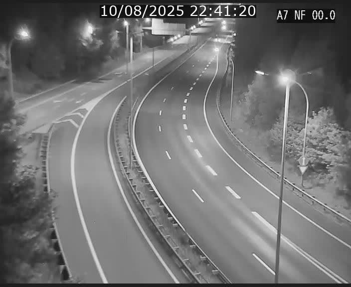 Caméra autoroute Luxembourg A7 - Echangeur A1/A7 Grünewald direction Tunnel Stafelter