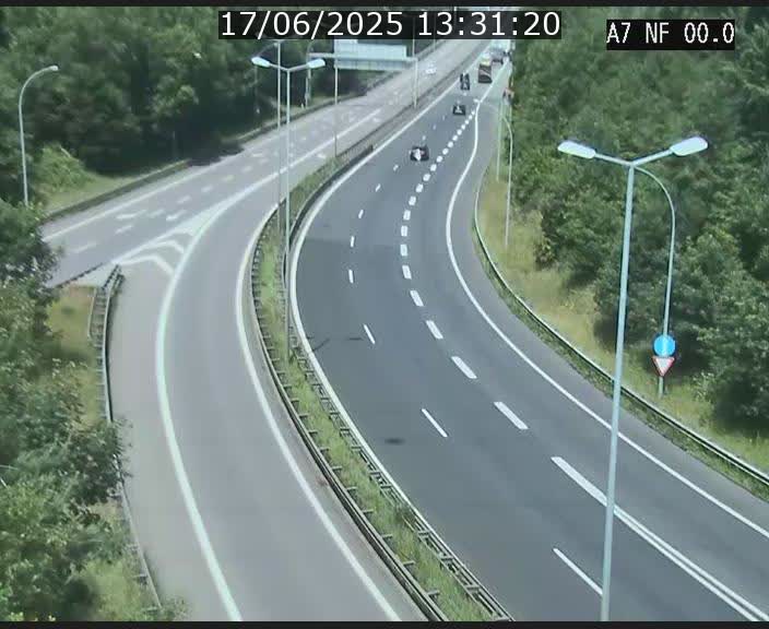 Caméra autoroute Luxembourg A7 - Echangeur A1/A7 Grünewald direction Tunnel Stafelter