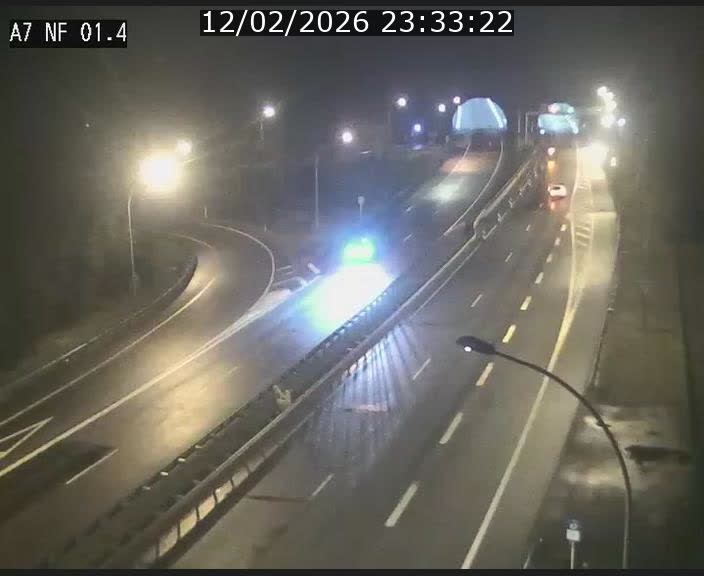 Caméra autoroute Luxembourg A7 - Echangeur Waldhaff - direction Tunnel Stafelter