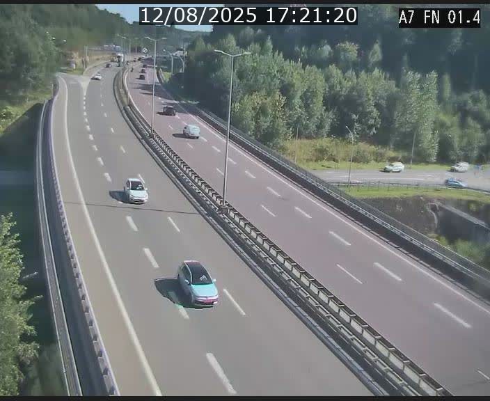 Caméra autoroute Luxembourg A7 - Tunnel Stafelter - direction Echangeur Grünewald
