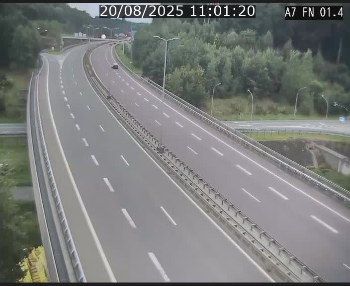 Caméra autoroute Luxembourg A7 - Tunnel Stafelter - direction Echangeur Grünewald