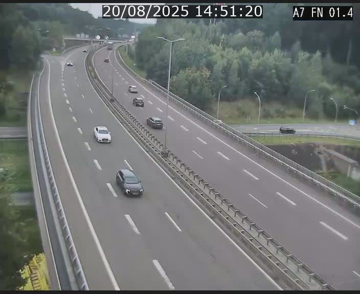 Caméra autoroute Luxembourg A7 - Tunnel Stafelter - direction Echangeur Grünewald