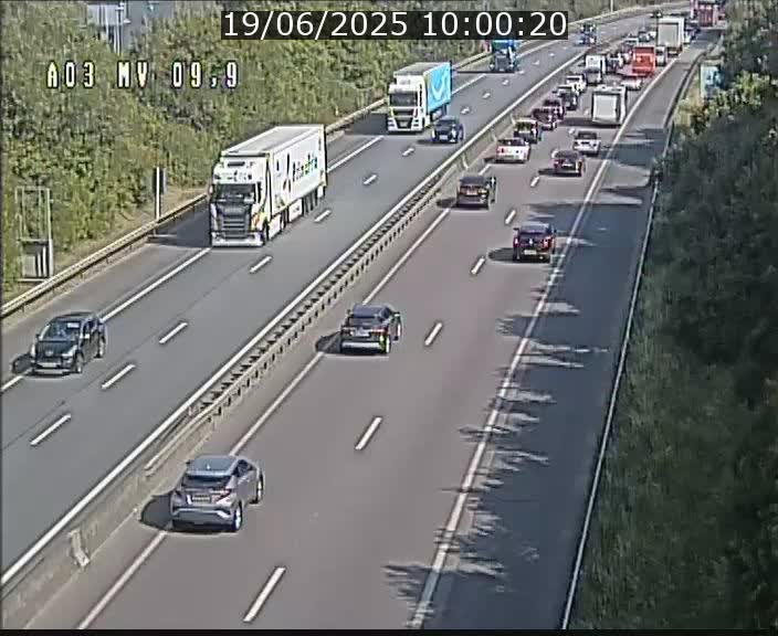 Webcam Autoroute à la Croix de Bettembourg - A3 - BK 9.9 - direction Luxembourg-Ville
