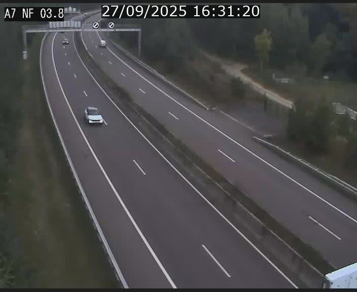 Webcam autoroute A7 au Luxembourg à la sortie du Tunnel Stafelter vers le Nord