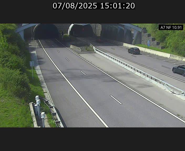 Caméra trafic Luxembourg - A7, Tunnel Gousselerbierg, entrée sud, direction Mersch