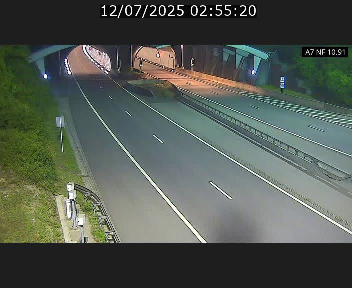 Caméra trafic Luxembourg - A7, Tunnel Gousselerbierg, entrée sud, direction Mersch