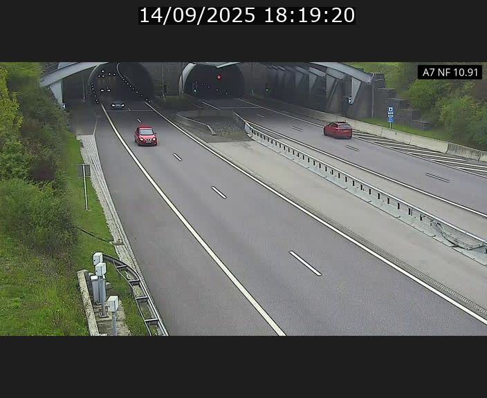 Caméra trafic Luxembourg - A7, Tunnel Gousselerbierg, entrée sud, direction Mersch