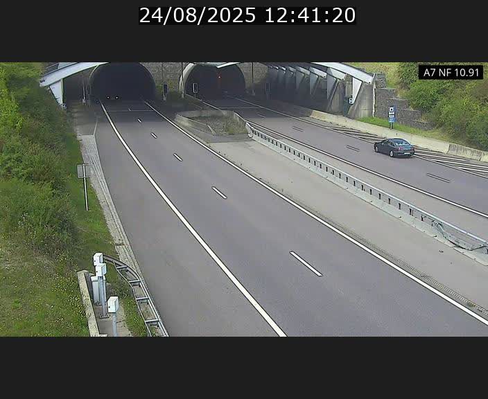 Caméra trafic Luxembourg - A7, Tunnel Gousselerbierg, entrée sud, direction Mersch