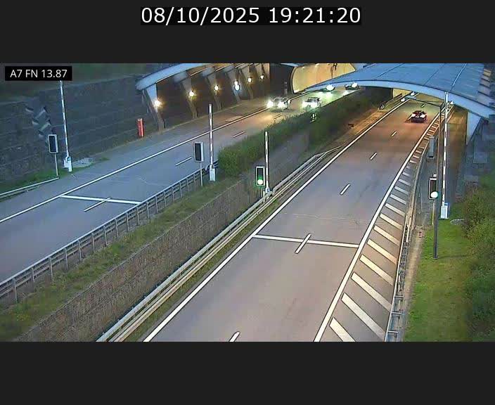Caméra trafic Luxembourg - A7, Tunnel Gousselerbierg, entrée nord, direction Lorentzweiler