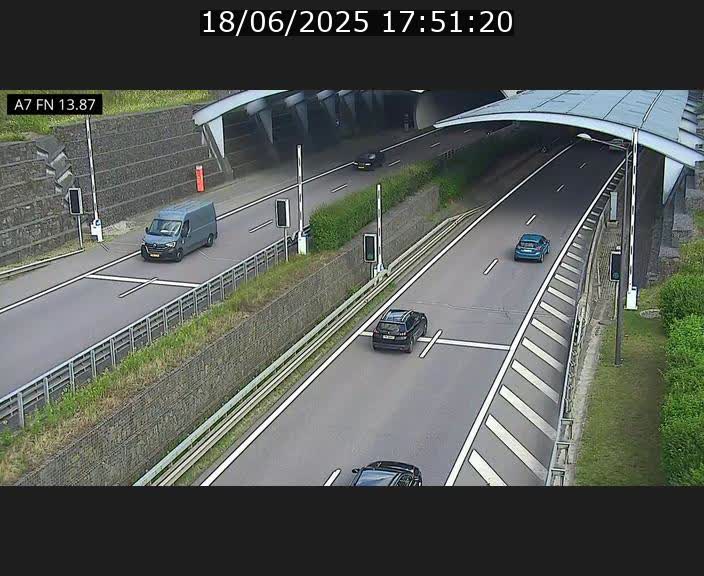 Caméra trafic Luxembourg - A7, Tunnel Gousselerbierg, entrée nord, direction Lorentzweiler