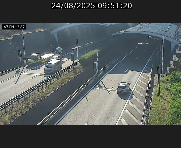 Caméra trafic Luxembourg - A7, Tunnel Gousselerbierg, entrée nord, direction Lorentzweiler