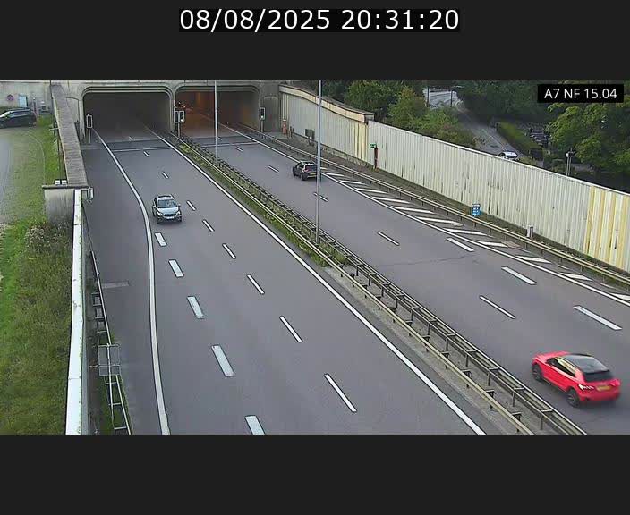Caméra trafic Luxembourg - A7, Tunnel Mersch, entrée sud, direction Ettelbruck
