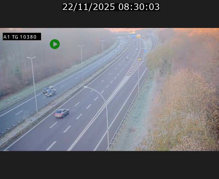 Traffic live webcam Luxembourg Senningerberg - A1 direction Luxembourg Kirchberg - BK 10.3