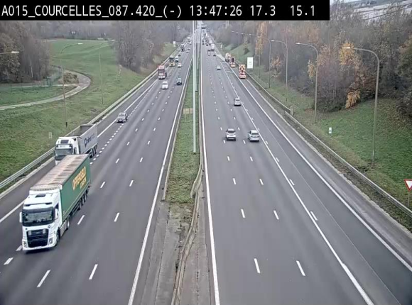 Webcam autoroute Belgique - Viesville - E42 direction Mons - BK 84.35