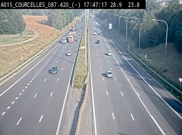 Webcam autoroute Belgique - Viesville - E42 direction Mons - BK 84.35