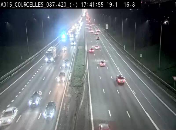 Webcam autoroute Belgique - Viesville - E42 direction Mons - BK 84.35