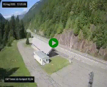 Webcam à l'entrée du tunnel du Somport, côté français, sur la N134, dans les Pyrénées, en direction de l'Espagne, à 1116 mètres d'altitude