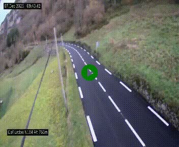 Webcam dans les Pyrénées Atlantique au niveau du col d'Urdos et du fort du Pourtalet sur la N134, en direction du Col et du tunnel du Somport, à 765 mètres d'altitude